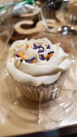 Birthday cake cupcake at Peace Love Coffee in St Charles