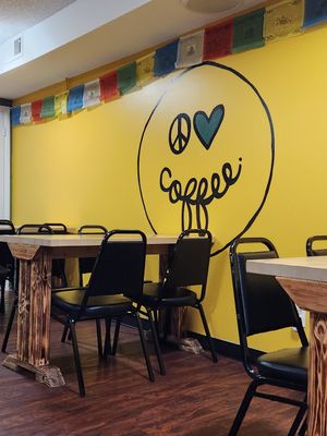 Fun, bright atmosphere at Peace Love Coffee in St Charles