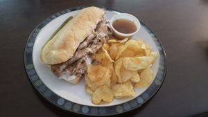 Vegan French Dip at Peace Love Coffee in St Charles
