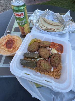 $20 (rice bowl + spicy hummus + pineapple drink)  at Troy Grille in Kent