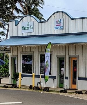Next to Kela's Glass Gallery at Matcha-Ya in Kapaa