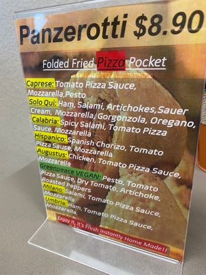 Vegan options were clearly marked on the menus. at Solo Qui in Las Vegas