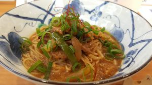House-made ramen at Naramachi Vegan Nabi in Nara