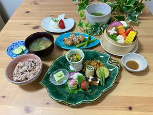 Omakase course (chef's selection) at Naramachi Vegan Nabi in Nara
