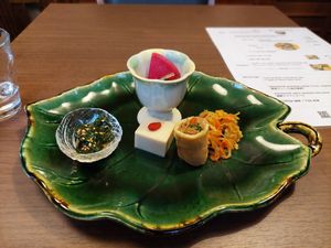 Appetizers at Naramachi Vegan Nabi in Nara