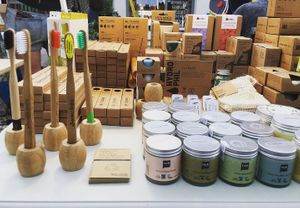 zero waste products like body care, toothpastes, toothbrushes etc. at Sillage in Athens