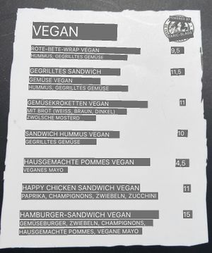 Mit Translator übersetzte Speisekarte  at Aan de Gracht in Elburg