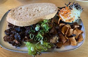 Pulled shiitake sandwichh  at Aan de Gracht in Elburg