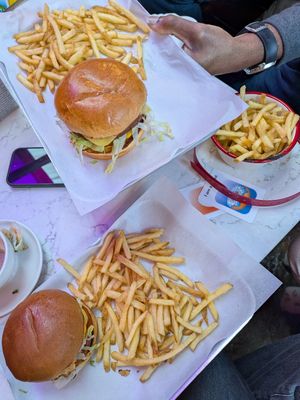 Burgers and chips at Cutlery Works in Sheffield