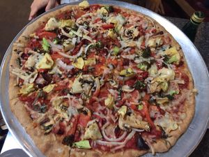 Pulled through a hedge pizza  at Italia Pizza and Mediterranean Cuisine in Nashville