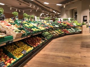 vegetables and fruits  at denn's Biomarkt in Stuttgart