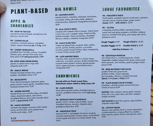 Lots of vegan options!   25% of the menu    at Moose Winooski's in Kitchener