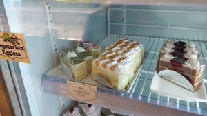 Eggless vanilla slice cake at Yes Natural Bakery in East Singapore