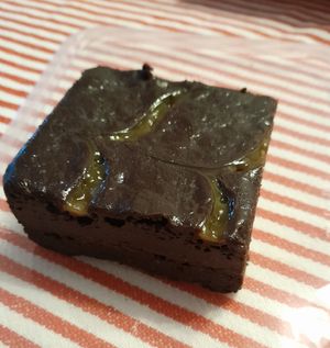 Vegan chocolate-orange brownie at Very Italian Pizza in Leiden