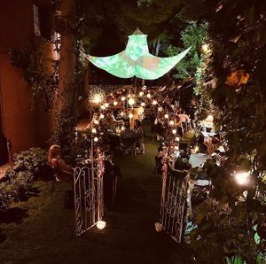 A Multimedia Unforgetable Dinnig Xperience , among the Ancient Tress ,under the Stars  at Go Vegan by Adrian Muser in Altea