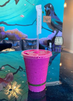 The ever popular Pink Dragon Smoothie! at Evolve Juice & Smoothie Bar in Keego Harbor