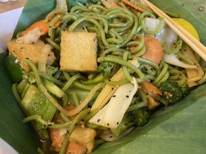 Loved this dish so much - spinach noodles with garlic and black bean sauce  at Thailander in Malvern East