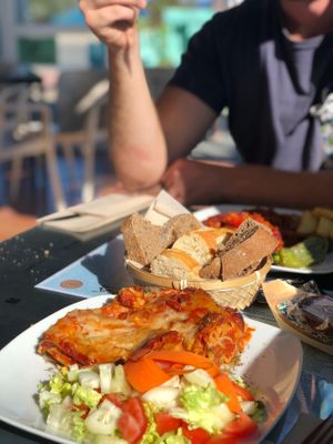 vegan lasagne was delicious!!! at Manumaga in Mojacar