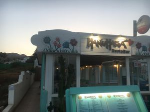 The outside of the restaurant  at Manumaga in Mojacar