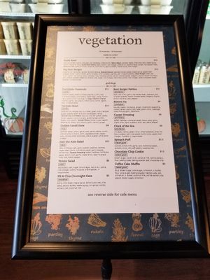 Menu. at Vegetation Plant Food in Lakeland