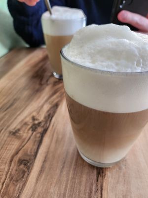 Cafe latte with soy milk at Café de Theresa in Estepona