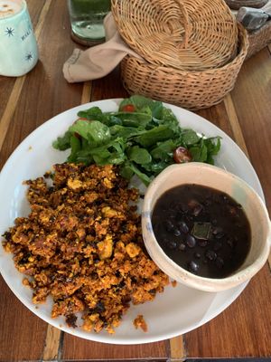Chorizo scramble at Tierra in Tulum