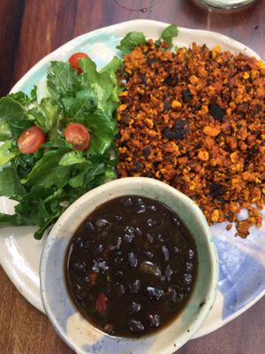 Tofu scramble breakfast  at Tierra in Tulum