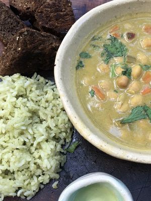 Chickpea curry  at Tierra in Tulum