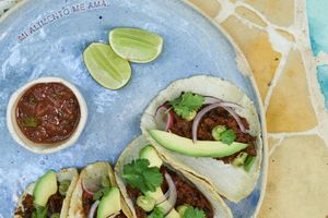 Vegan tacos at Tierra in Tulum