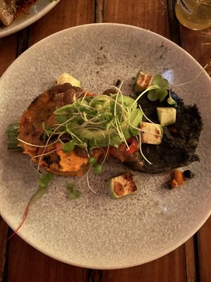 Yucatecan “causa” (dinner menu)  at Tierra in Tulum