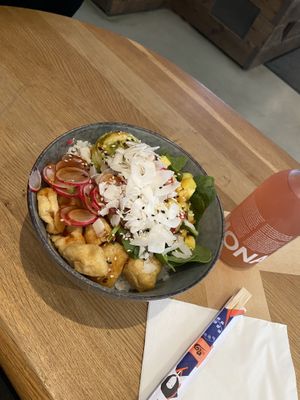 poke with fried tofu and avocado  at Wiki Wiki Poke in Vienna