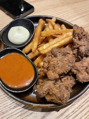 Fried “chicken” - breading on chicken a little flour-y at Casa Kaizen in Montreal