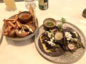 Fried chicken + cactus tacos at Casa Kaizen in Montreal