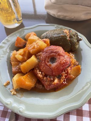Baked peppers and tomatoes, Gemista  at Palia Plaka - Παλιά Πλάκα in Kefalonia