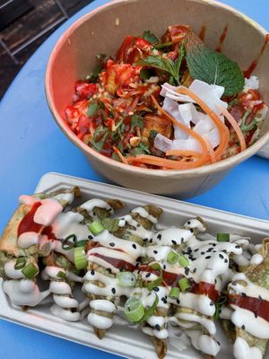 Tofu Satay Rice Bowl & 6pc Veg Dumplings  at VIETBOX in South West London