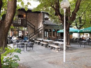 Outdoor seating at Grottino Ticinese in Bellinzona
