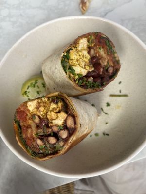 The Sunshine wrap was lovely!  at Box & Barber Coffeehouse in Newquay