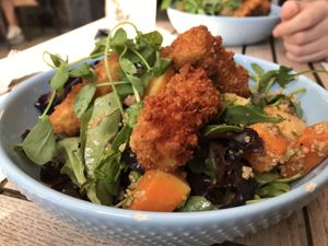 Superfood salad with crispy tofu 😋   at King Henry VIII in Hever