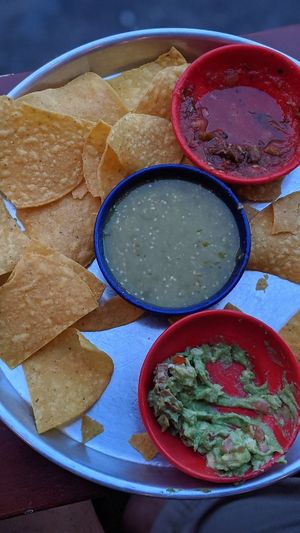 Salsa and guac appetizer. at Taco Mamacita in Chattanooga