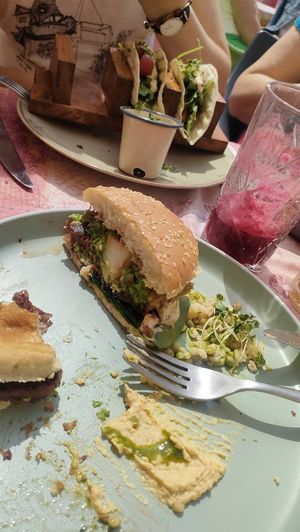 Black bean burger at Naked Flowers in Mondsee