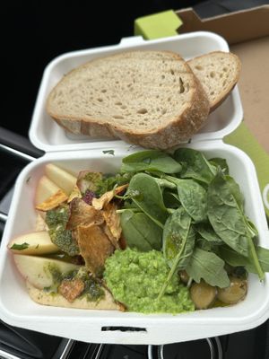 Hummus sandwich to-go- so many flavors - so goodd  at Naked Flowers in Mondsee