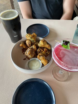 Mushroom and vegetable tempura at L'abri in Cheticamp