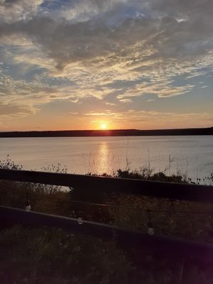 Our view as we dined 😍 at L'abri in Cheticamp