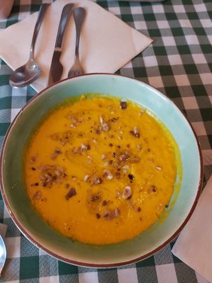 Carrot coconut cream at La Font Cafè in Palamos