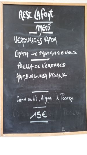 Menú diario at La Font Cafè in Palamos