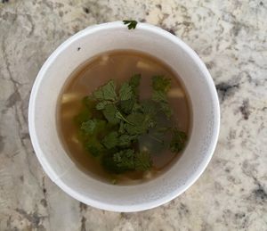 hot and sour soup   at Fusion Eats in San Diego