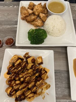 (Top) Orange Chick’n  at Fusion Eats in San Diego