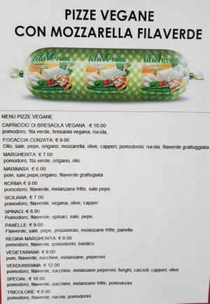 Vegan pizzas menu  at Trinacria in Samarate