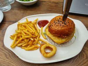 Vegan burger at Mitra in Ljutomer