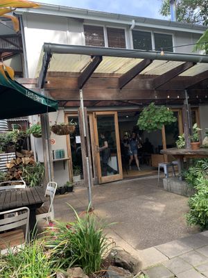 Outdoor dining within nature   at Pasture & Co in Currumbin Valley